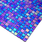 Iridescent Blue Glass Mosaic Tile | Tile Club