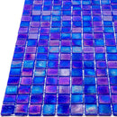 Iridescent Blue Glass Mosaic Tile | Tile Club