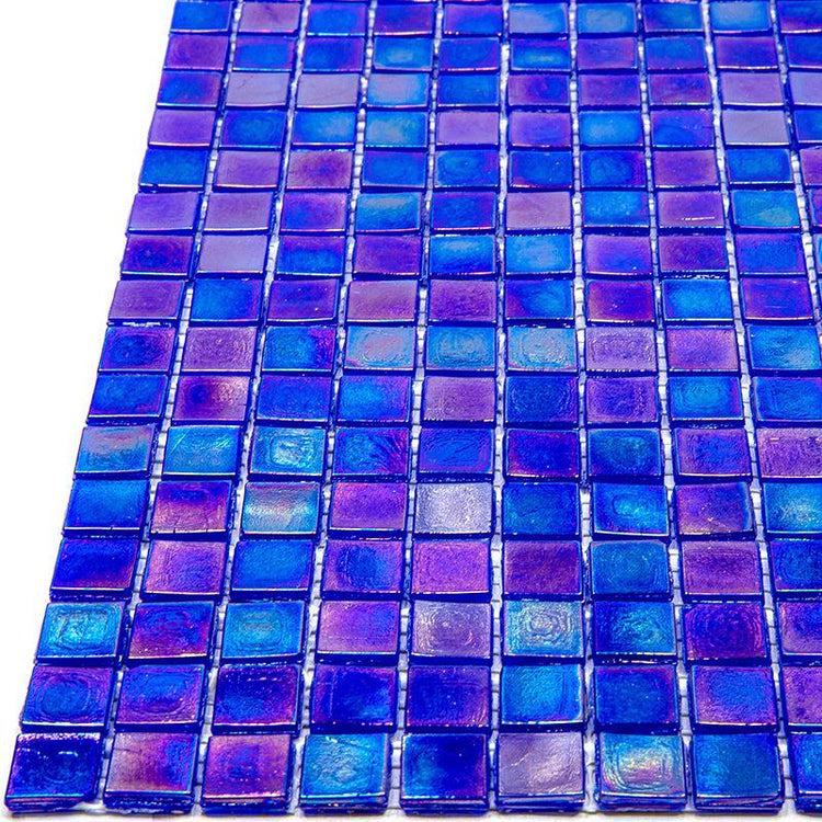 Iridescent Blue Glass Mosaic Tile | Tile Club