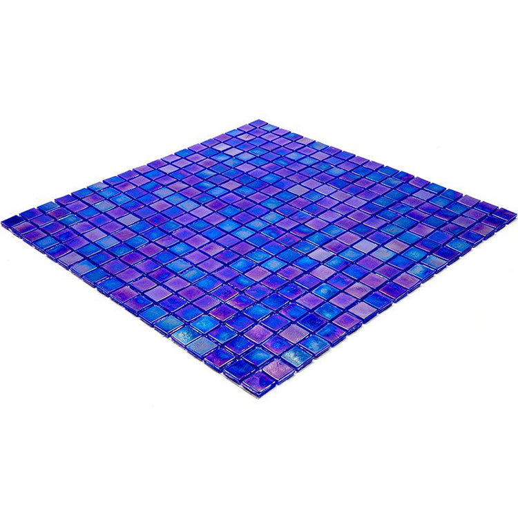 Iridescent Blue Glass Mosaic Tile | Tile Club