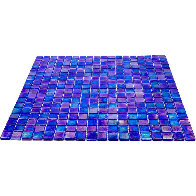 Iridescent Blue Glass Mosaic Tile | Tile Club