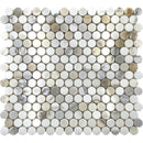 Calacatta Gold Small Marble Round Penny Tile | Tile Club