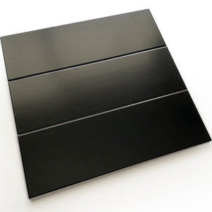 Black 4x12 Polished Ceramic Subway Wall Tile Sample