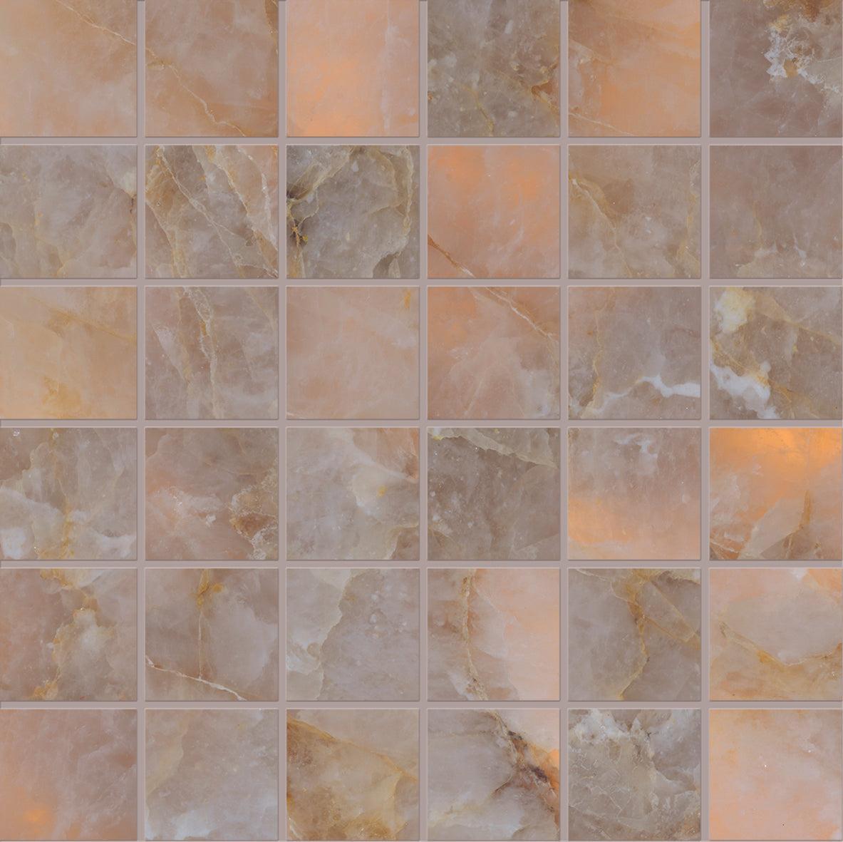 Luminosa Bronze 2x2 Porcelain Mosaic Tile Sample