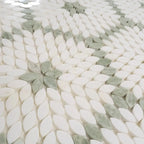 Santorini Green & White Petals Marble Mosaic Tile | Tile Club