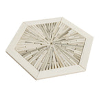 Santorini Beige Spoke Hexagon Marble Mosaic Tile | Tile Club