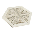 Santorini Beige Spoke Hexagon Marble Mosaic Tile | Tile Club