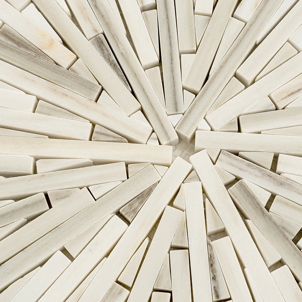 Santorini Beige Spoke Hexagon Marble Mosaic Tile | Tile Club