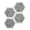 Santorini Blue Spoke Hexagon Marble Mosaic Tile