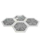 Santorini Blue Spoke Hexagon Marble Mosaic Tile | Tile Club