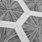 Santorini Blue Spoke Hexagon Marble Mosaic Tile | Tile Club