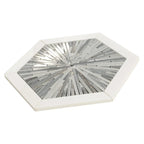 Santorini Blue Spoke Hexagon Marble Mosaic Tile | Tile Club