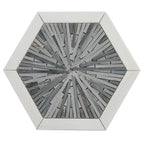 Santorini Blue Spoke Hexagon Marble Mosaic Tile | Tile Club