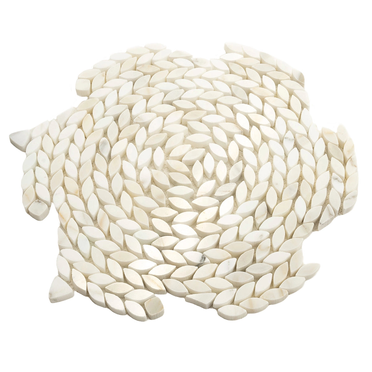 Santorini Calacatta Gold Swirled Petals Marble Mosaic Tile | Tile Club