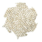 Santorini Calacatta Gold Swirled Petals Marble Mosaic Tile | Tile Club