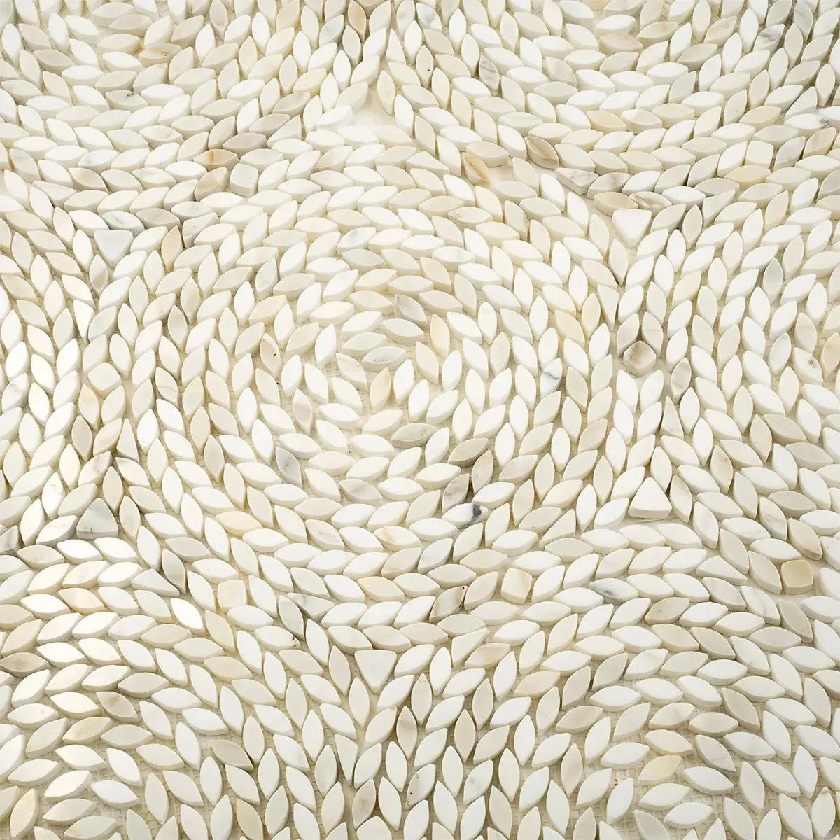 Santorini Calacatta Gold Swirled Petals Marble Mosaic Tile | Tile Club