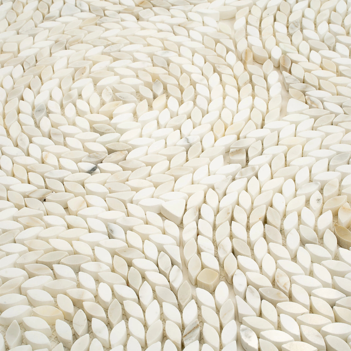 Santorini Calacatta Gold Swirled Petals Marble Mosaic Tile | Tile Club