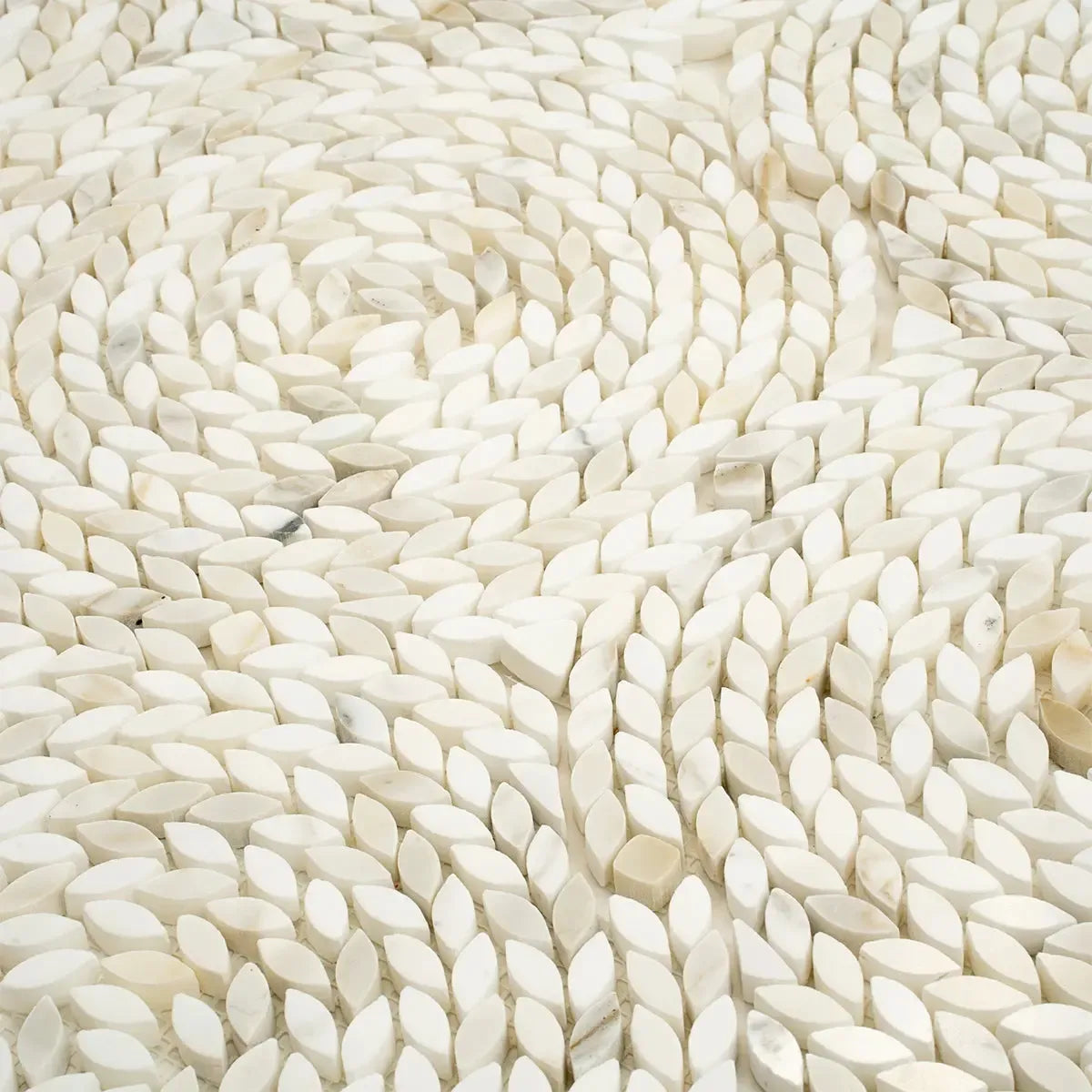 Santorini Calacatta Gold Swirled Petals Marble Mosaic Tile | Tile Club