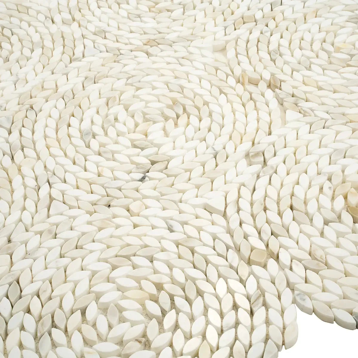 Santorini Calacatta Gold Swirled Petals Marble Mosaic Tile | Tile Club
