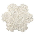 Santorini Calacatta Gold Swirled Petals Marble Mosaic Tile | Tile Club