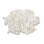 Santorini Calacatta Gold Swirled Petals Marble Mosaic Tile | Tile Club