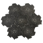 Santorini Nero Black Swirled Petals Marble Mosaic Tile | Tile Club