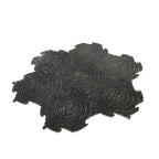 Santorini Nero Black Swirled Petals Marble Mosaic Tile | Tile Club