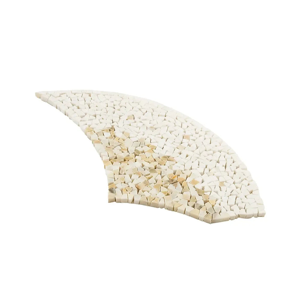 Santorini Beige & White Wave Marble Mosaic Tile | Tile Club