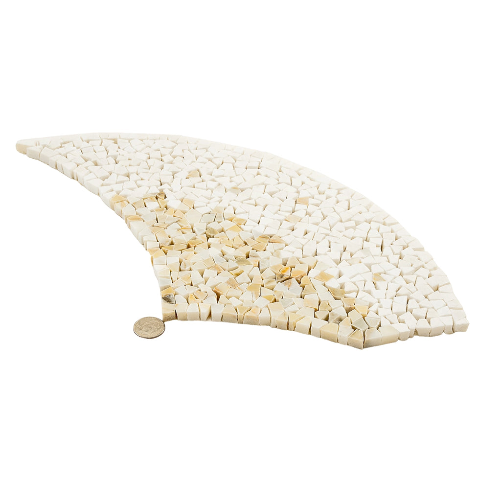 Santorini Beige & White Wave Marble Mosaic Tile | Tile Club