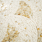 Santorini Beige & White Wave Marble Mosaic Tile | Tile Club