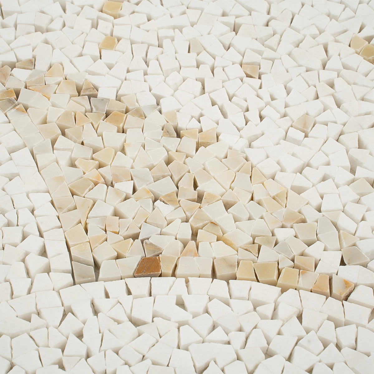 Santorini Beige & White Wave Marble Mosaic Tile | Tile Club