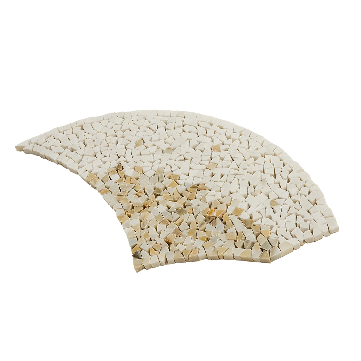 Santorini Beige & White Wave Marble Mosaic Tile | Tile Club