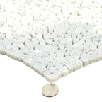 Santorini Blue & White Wave Marble Mosaic Tile | Tile Club