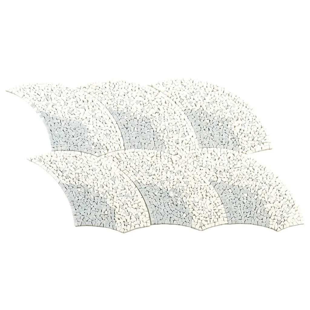 Santorini Blue & White Wave Marble Mosaic Tile | Tile Club