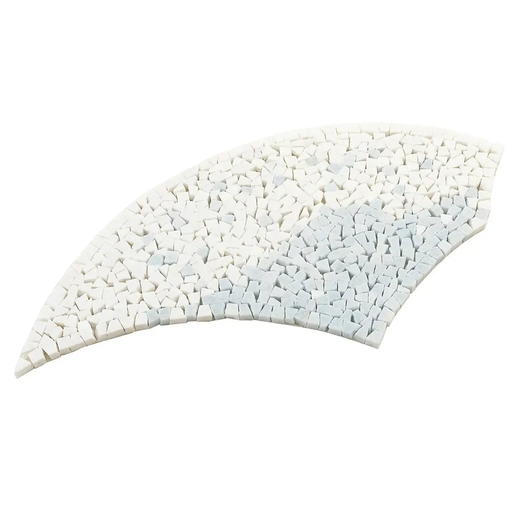 Santorini Blue & White Wave Marble Mosaic Tile | Tile Club