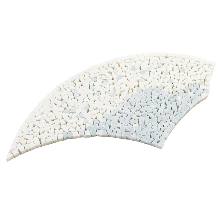 Santorini Blue & White Wave Marble Mosaic Tile | Tile Club
