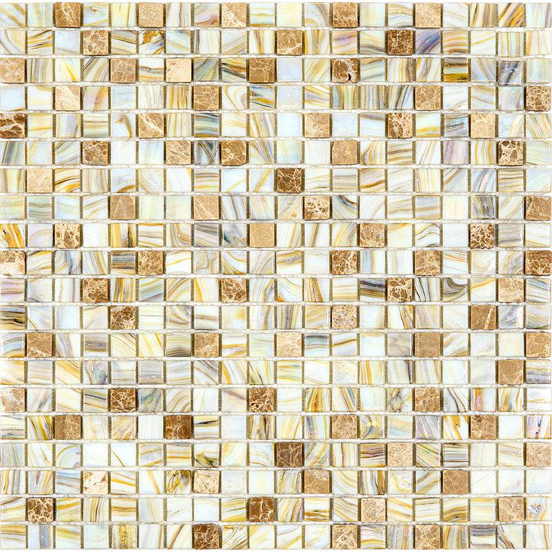 Amber Sedimentary Squares Glass Tile Sample