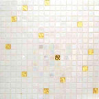 Pearl & Gold Mixed Squares Glass Tile