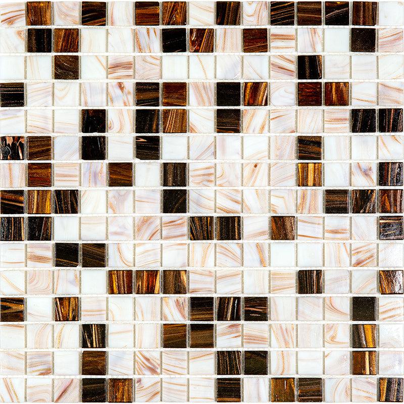 Tiger's Eye Mixed Squares Glass Tile