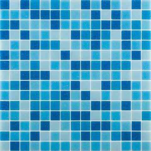Blue Waves Mixed Squares Glass Tile Sample