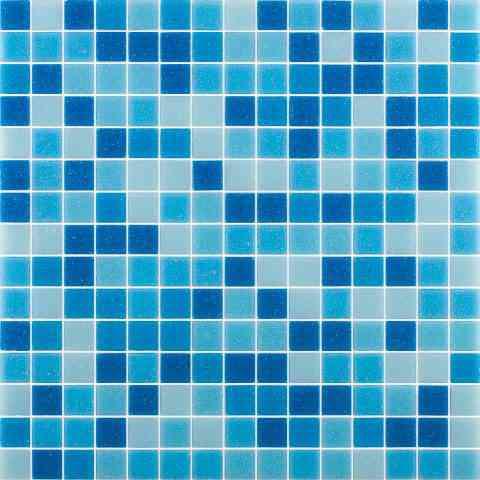 Blue Waves Mixed Squares Glass Tile Sample