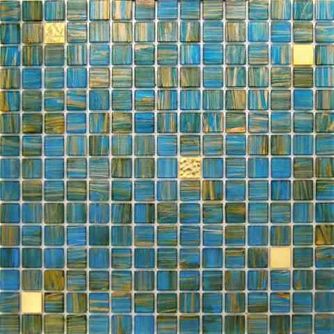Mermaid Blue Mixed Squares Glass Tile