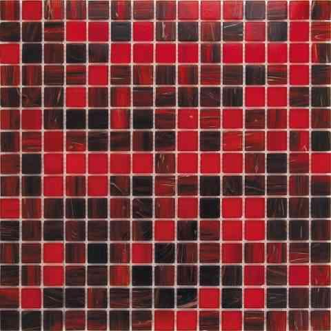 Queen of Hearts Red Mixed Squares Glass Tile