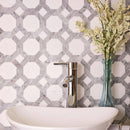 Thassos And Carrara Weaved Octagon Marble Mosaic Tile | Tile Club