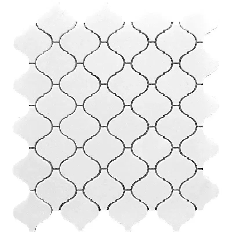 Thassos Marble Mini Arabesque Mosaic Tile