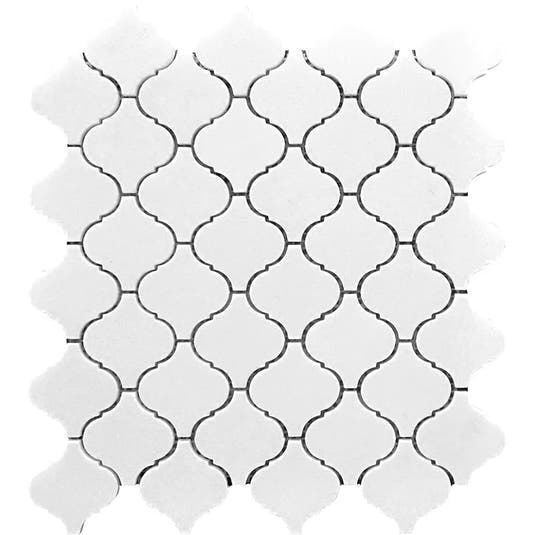 Thassos Marble Mini Arabesque Mosaic Tile