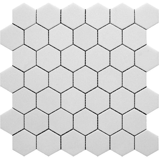 2" Thassos White Marble Hexagon Tile Honed