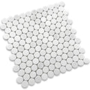 White marble penny round mosaic tile