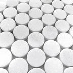 Thassos White Marble Penny Round Tiles