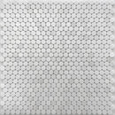 White marble penny tiles